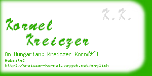 kornel kreiczer business card